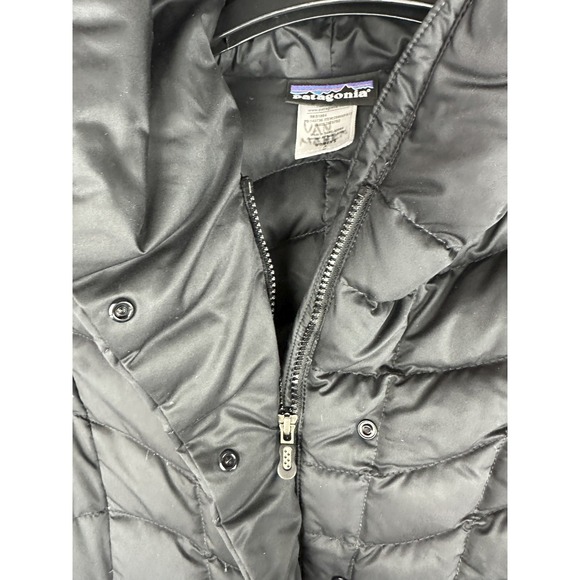 Flawed* Patagonia Quilted Down Downtown Loft Jacket Hooded Blk Small Puffer Coat - Picture 9 of 16